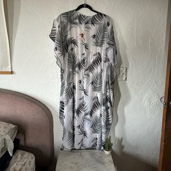 NWT Kona Sol green black and white bathing suit cover up sz large - Picture 3 of 6